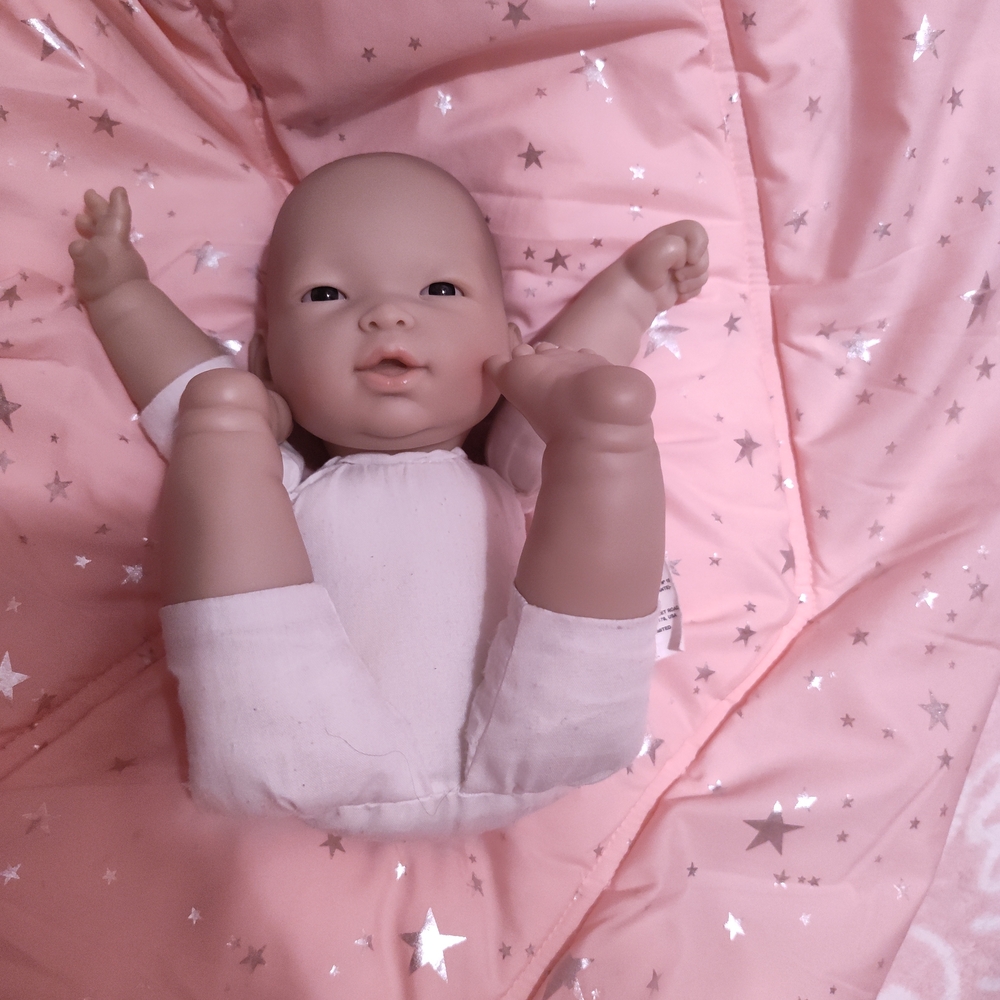 Asian Berengeuer Sweet Baby Doll in Denim Dress with Pink and Purple Details - Picture 13 of 16